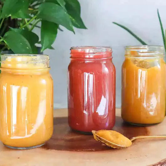 fruit Infused seamoss Gold Gel organic , fresh mango, fresh stawberry, fresh papaya